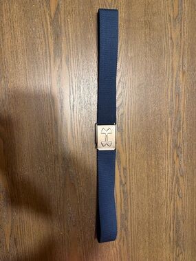 Under Armour Navy Web Belt with Silver Buckle
